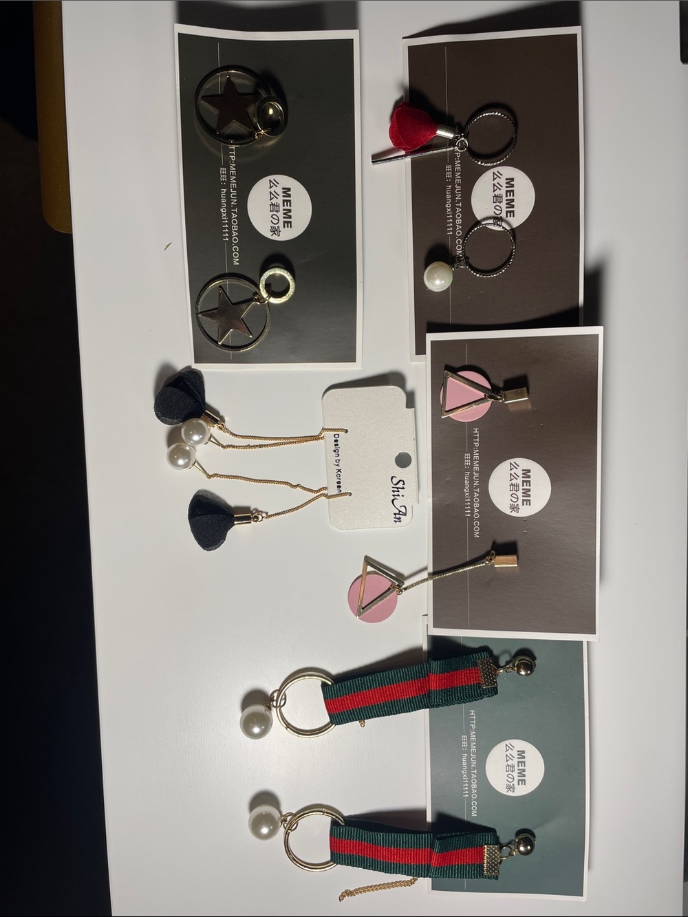 NWT K-Fashion Geometric & Ribbon Drop Earring Bundle (5 Cards)